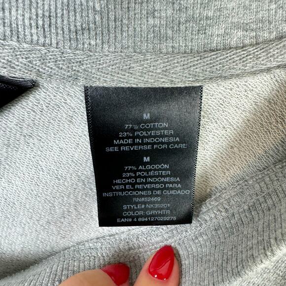 Norma Kamali Gray Pullover V-neck Kangaroo Pocket Sweatshirt Tunic Mini Dress - Picture 11 of 12